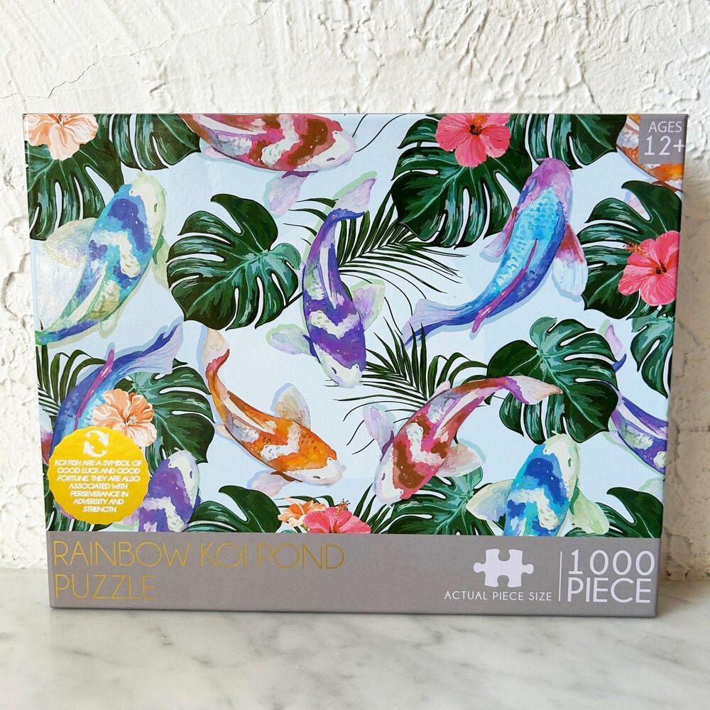 Rainbow Koi Pond 1000 Piece Puzzle - Complete